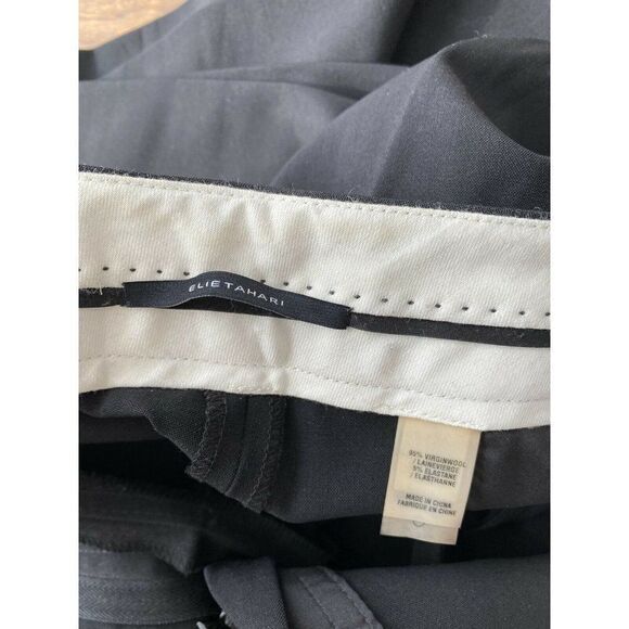 Elie Tahari Pants Black Wool Trouser Dress Pleat Front Size 10 - Picture 8 of 8